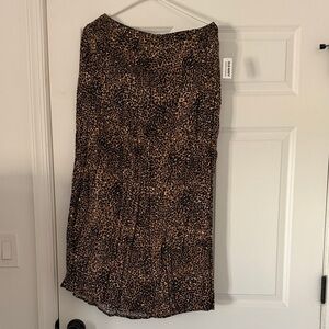 Old Navy Brown Leopard Midi Skirt